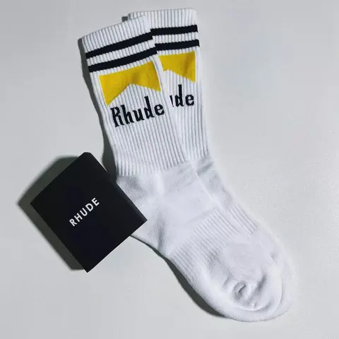 RHUDE White Bow Tie Crew Socks