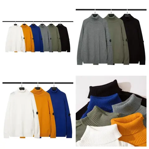 Men's High Neck Knit Sweaters in Multiple Colors