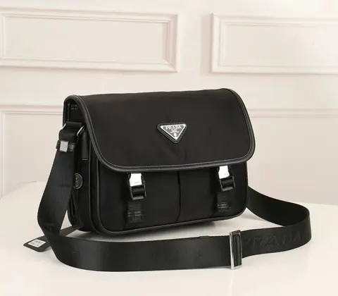 Prada Black Nylon Messenger Bag