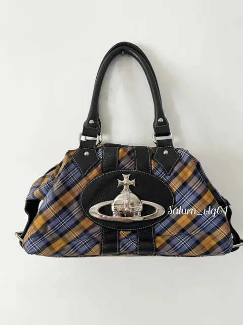 Vivienne Westwood Plaid Shoulder Bag with Orb Logo