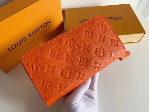 Louis Vuitton Orange Monogram Empreinte Zip Around Wallet