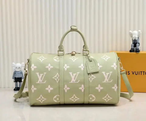 Louis Vuitton Green Monogram Keepall Bag