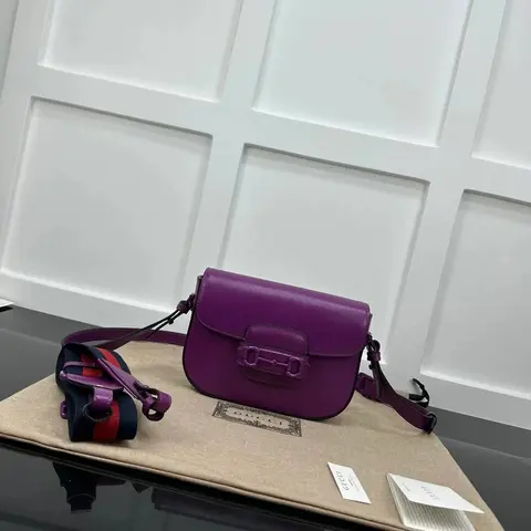 Gucci Purple Leather Crossbody Bag