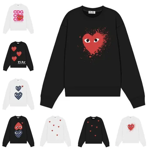 CDG PLAY Comme des Garçons Heart Print Sweatshirts