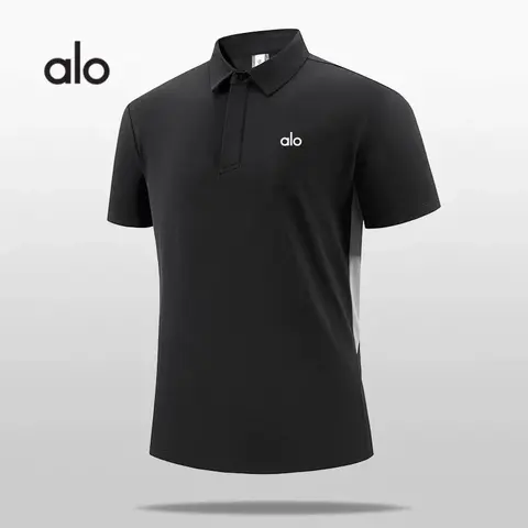 alo Black Performance Polo Shirt