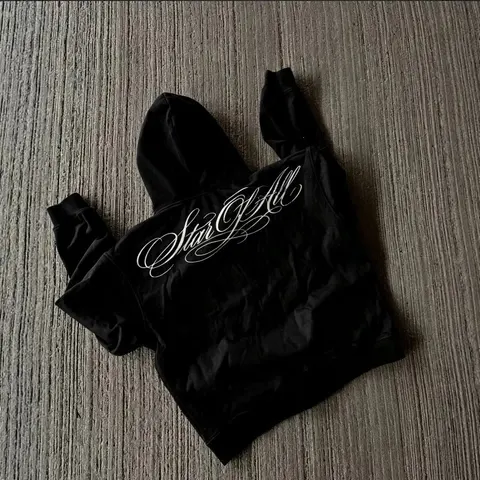 Star Of All Black Cropped Hoodie