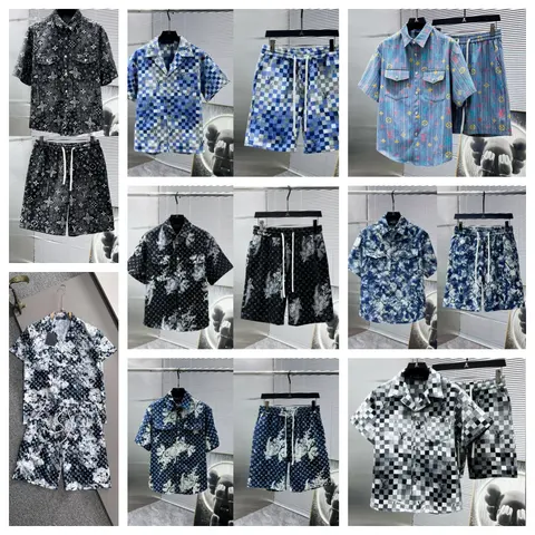 Louis Vuitton Monogram Patterned Short Sleeve Shirt and Shorts Sets
