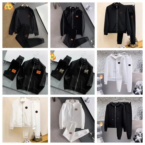Men's Tracksuit Collection - Black and White Hoodie & Jogger Sets