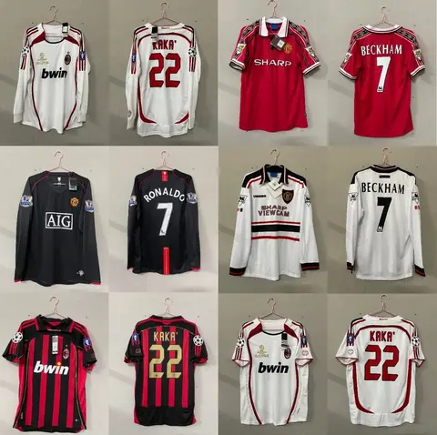 Vintage Football Jerseys Collection - AC Milan & Manchester United