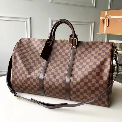 Louis Vuitton Damier Ebene Keepall 50 Duffle Bag