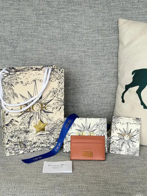 Dior Card Holder with Packaging and Accessories
