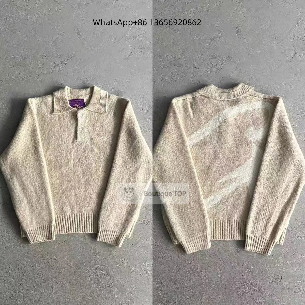 polo毛领大C/米色
