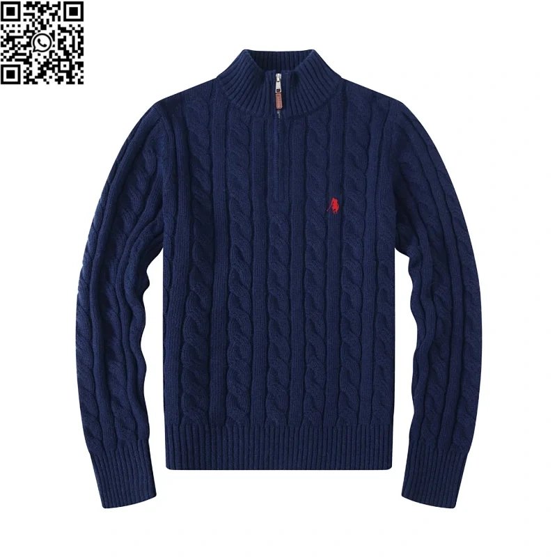 男款拉链宝蓝色毛衣*Top quality