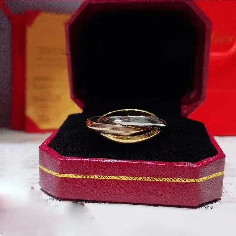 三色三环戒指