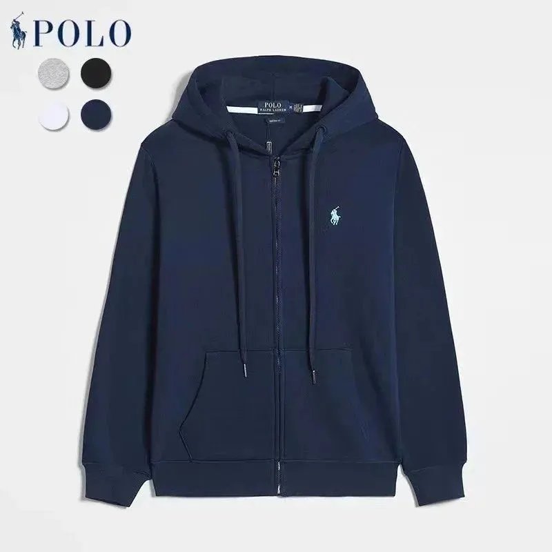 蓝色绿标拉链 hoodie
