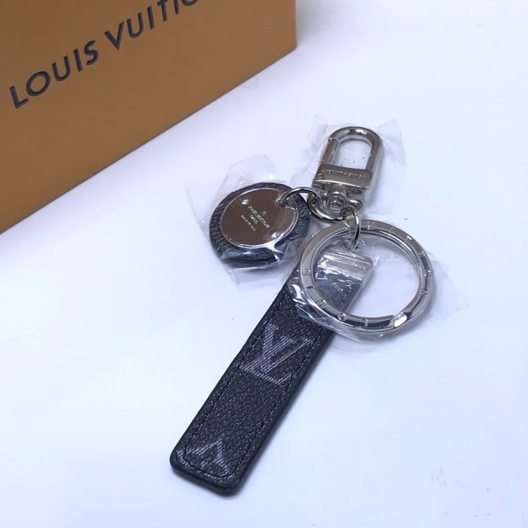 新品一面灰一面黑皮钥匙扣