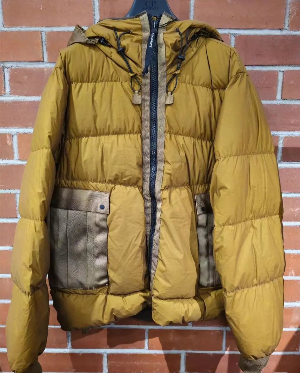 针织拼接羽绒服（90%白鸭绒）（预售15天）-黄色