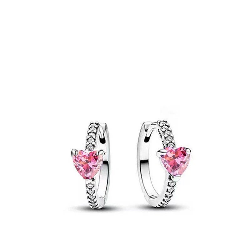 6#Pink Heart Earrings