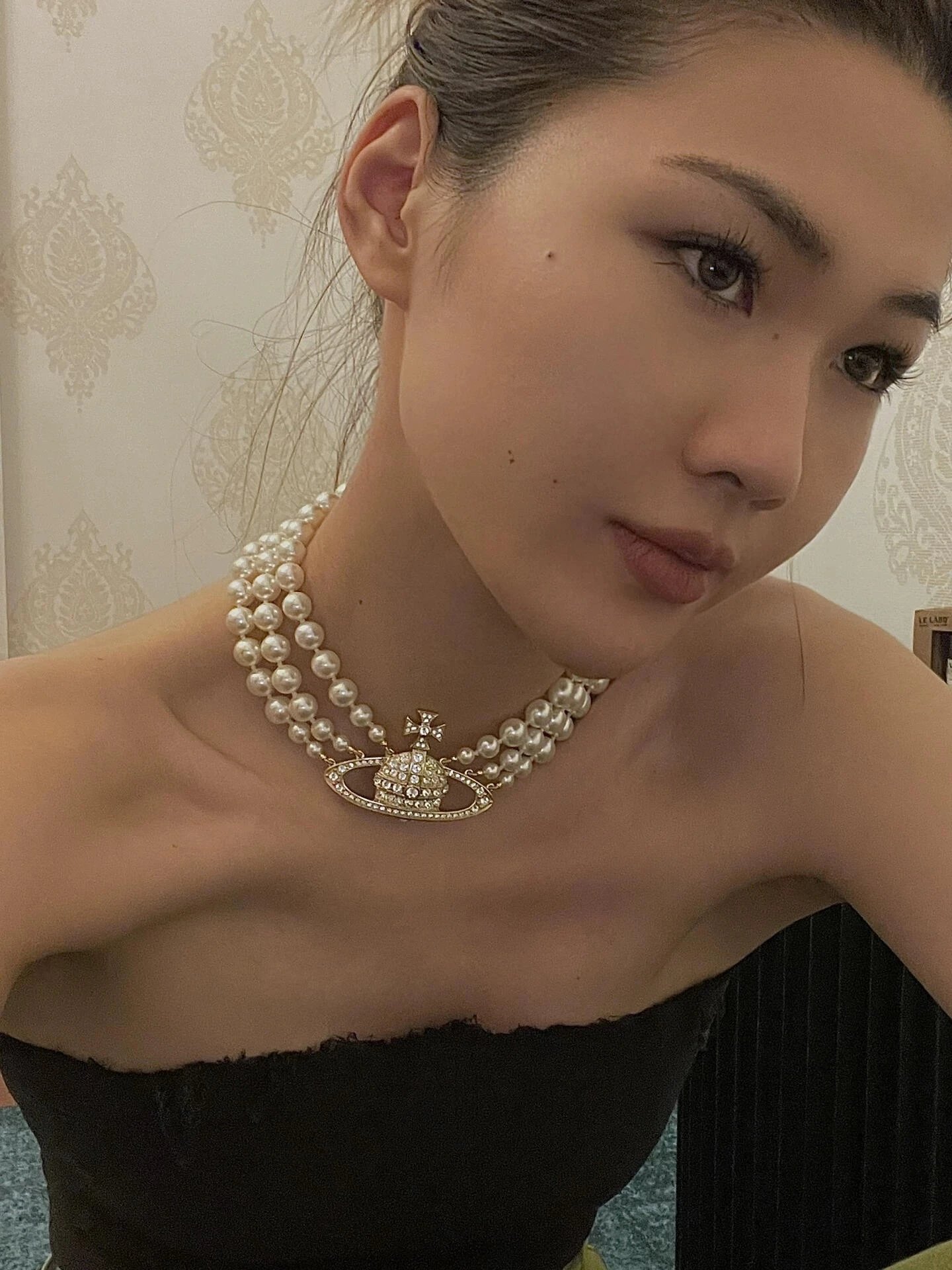 2#三层大地球金色项链