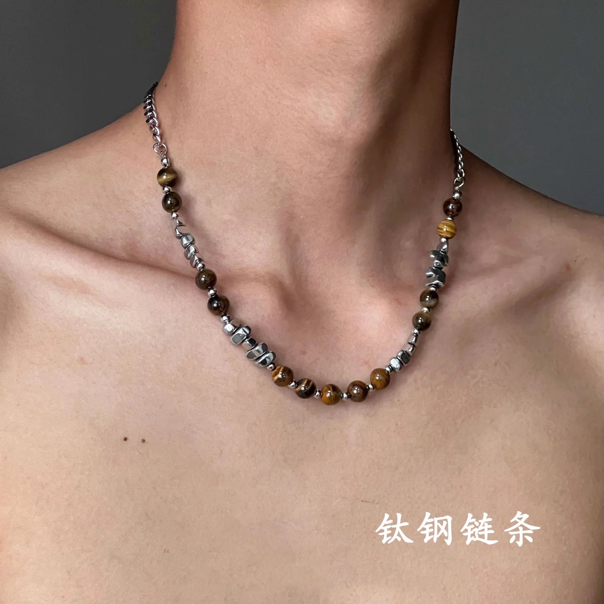 48#不规则碎石项链