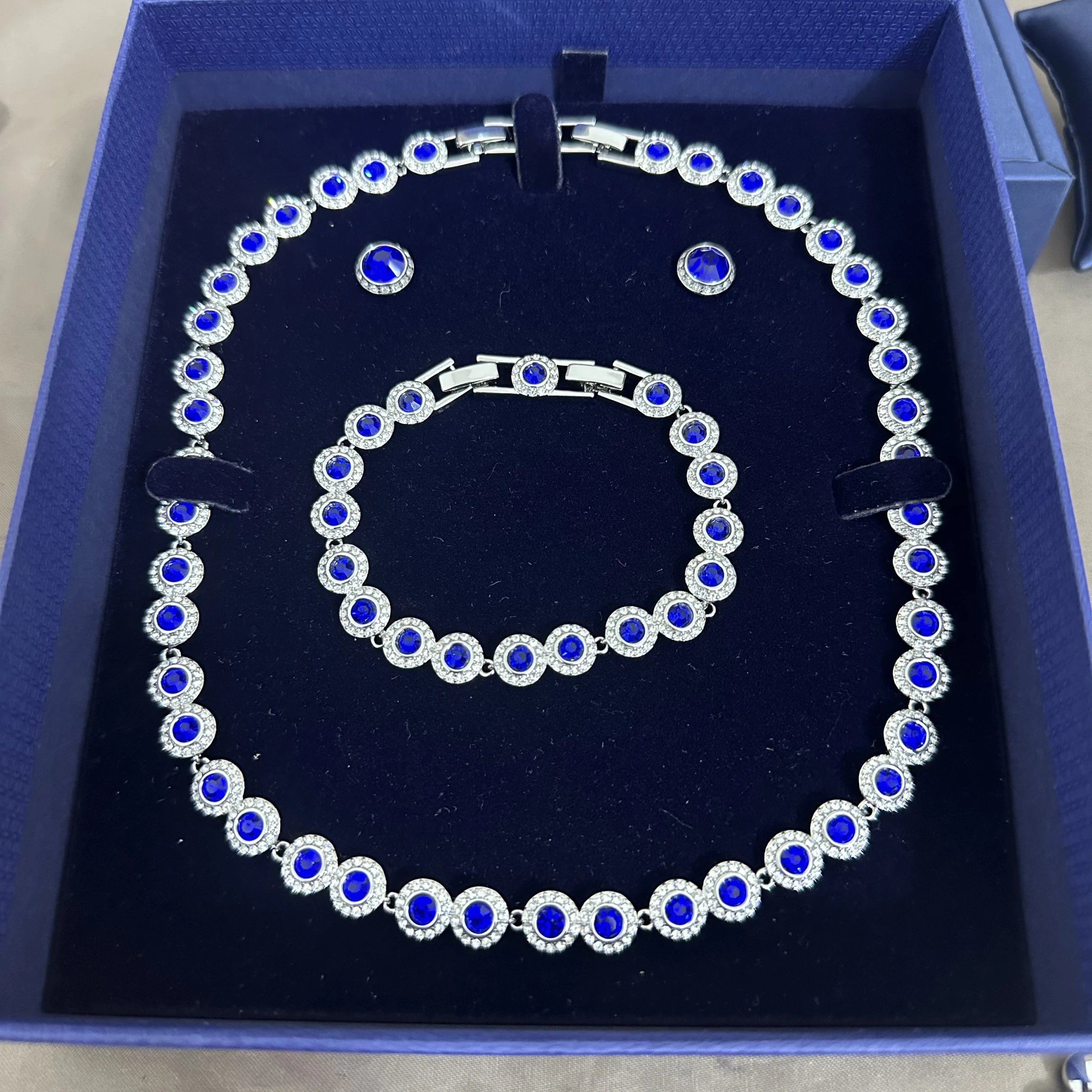 5#白金蓝钻-耳钉