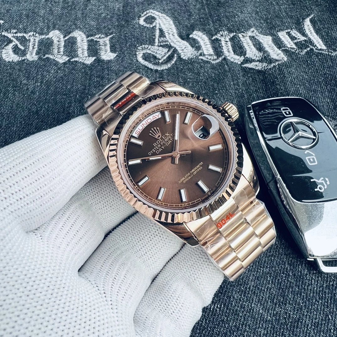 玫瑰金壳·咖盘钢带 41MM【适用男款】