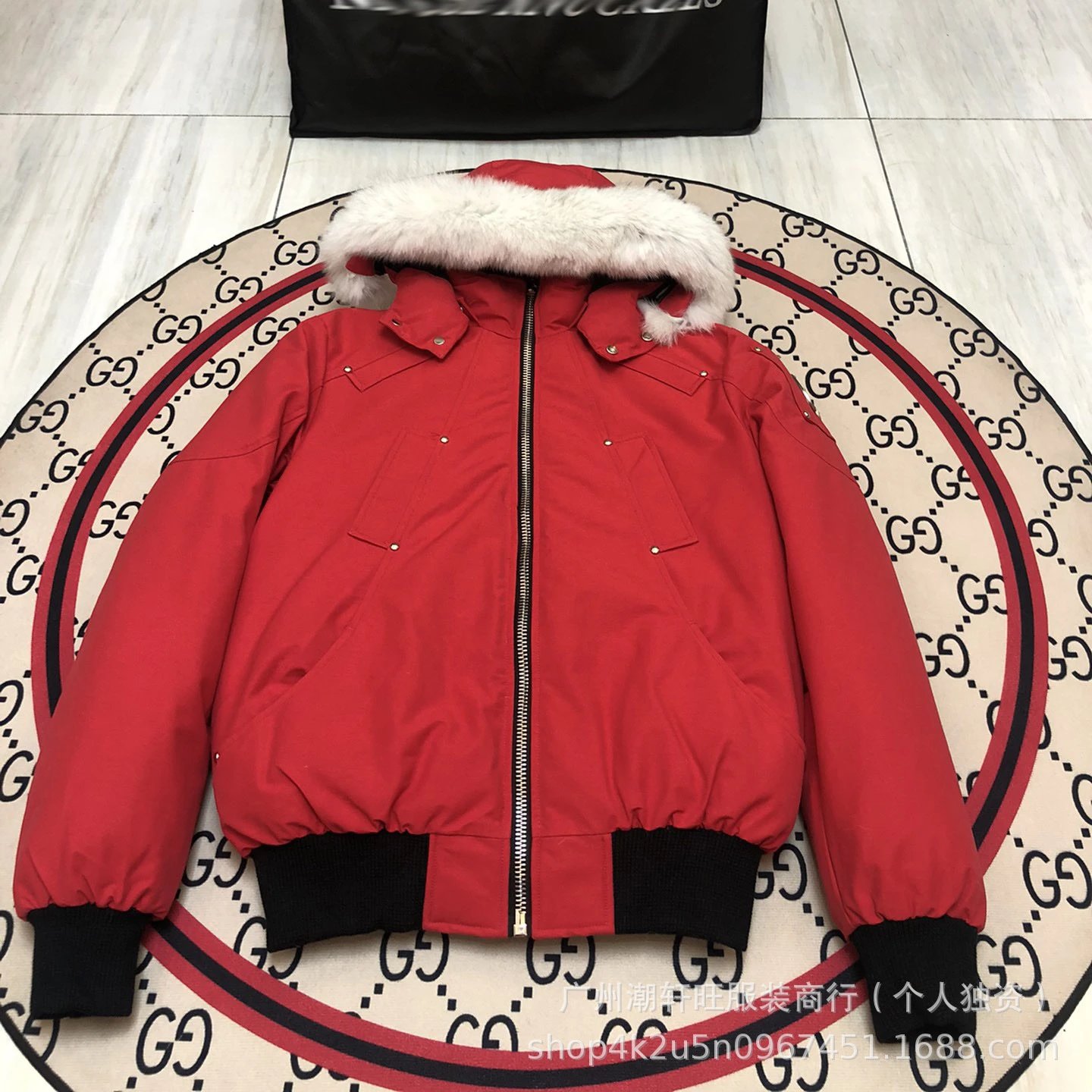 02男款红色+白毛