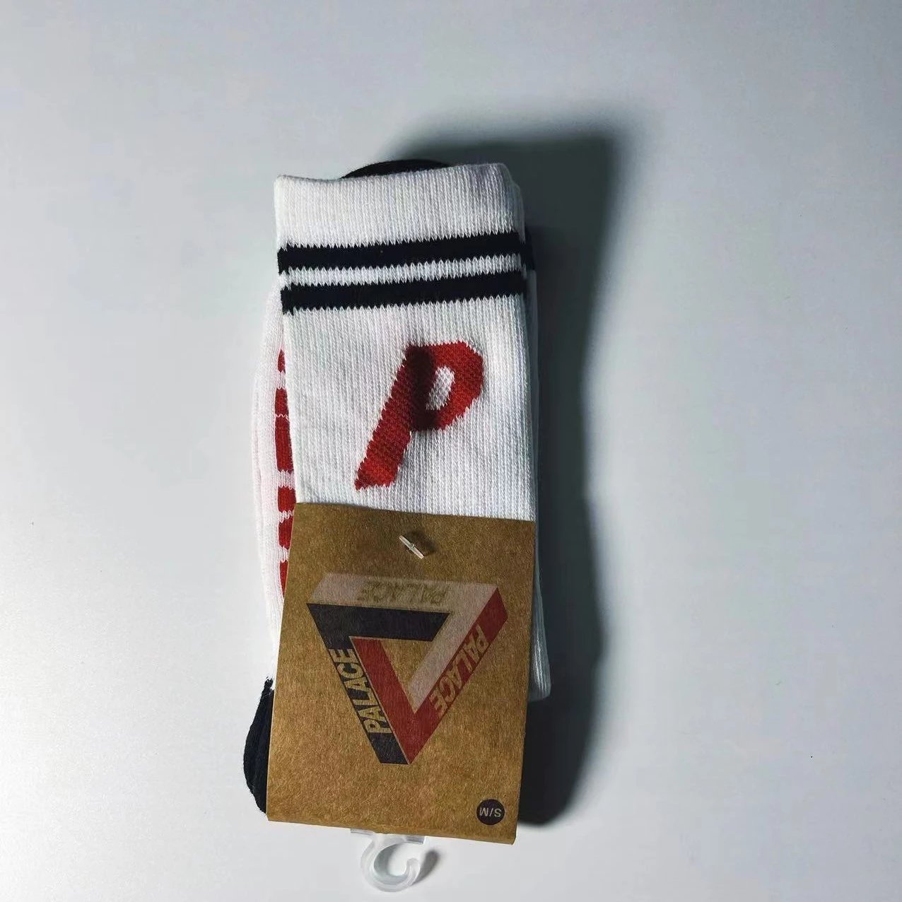 大P黑字红条纹——毛巾袜