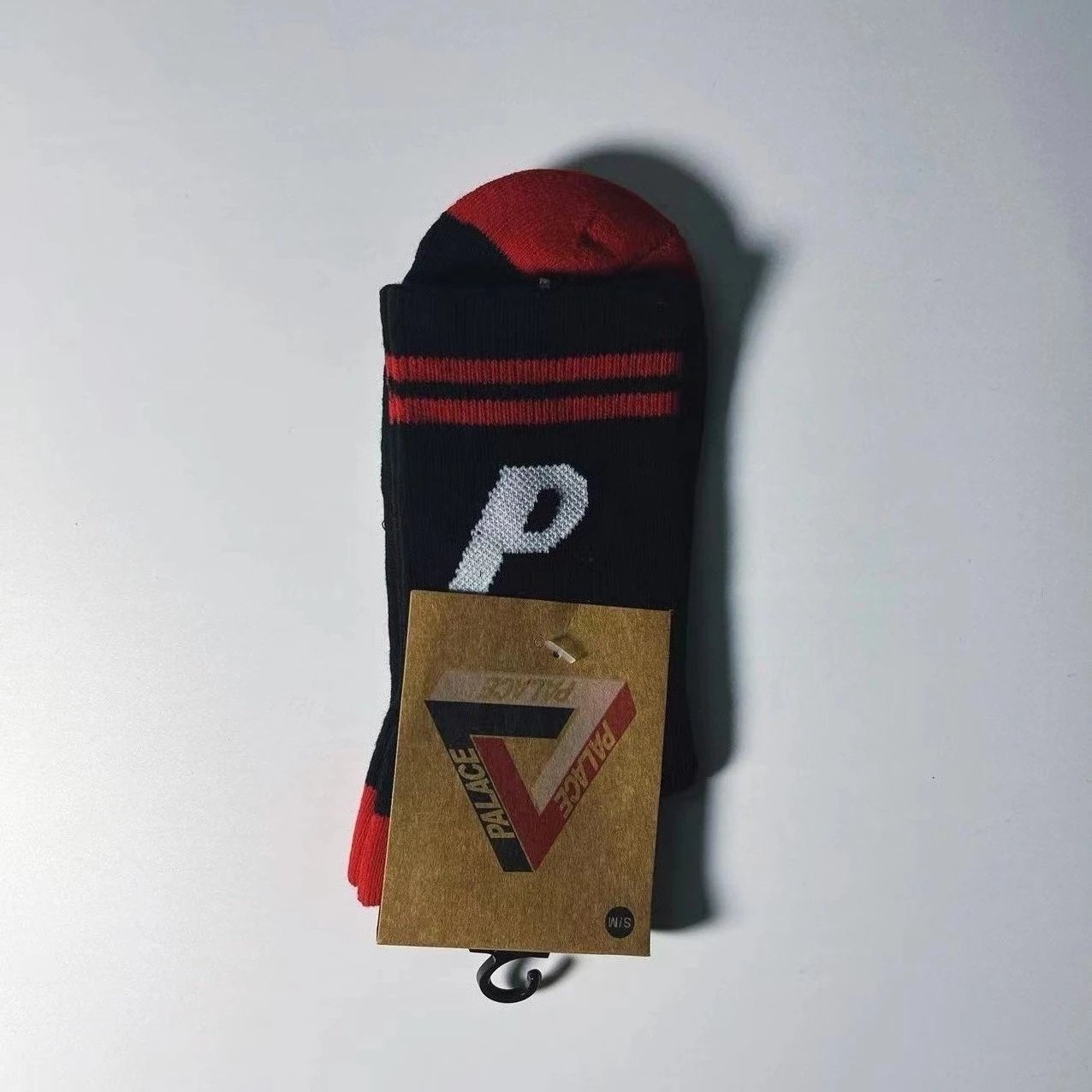 大P黑色红条纹——毛巾袜