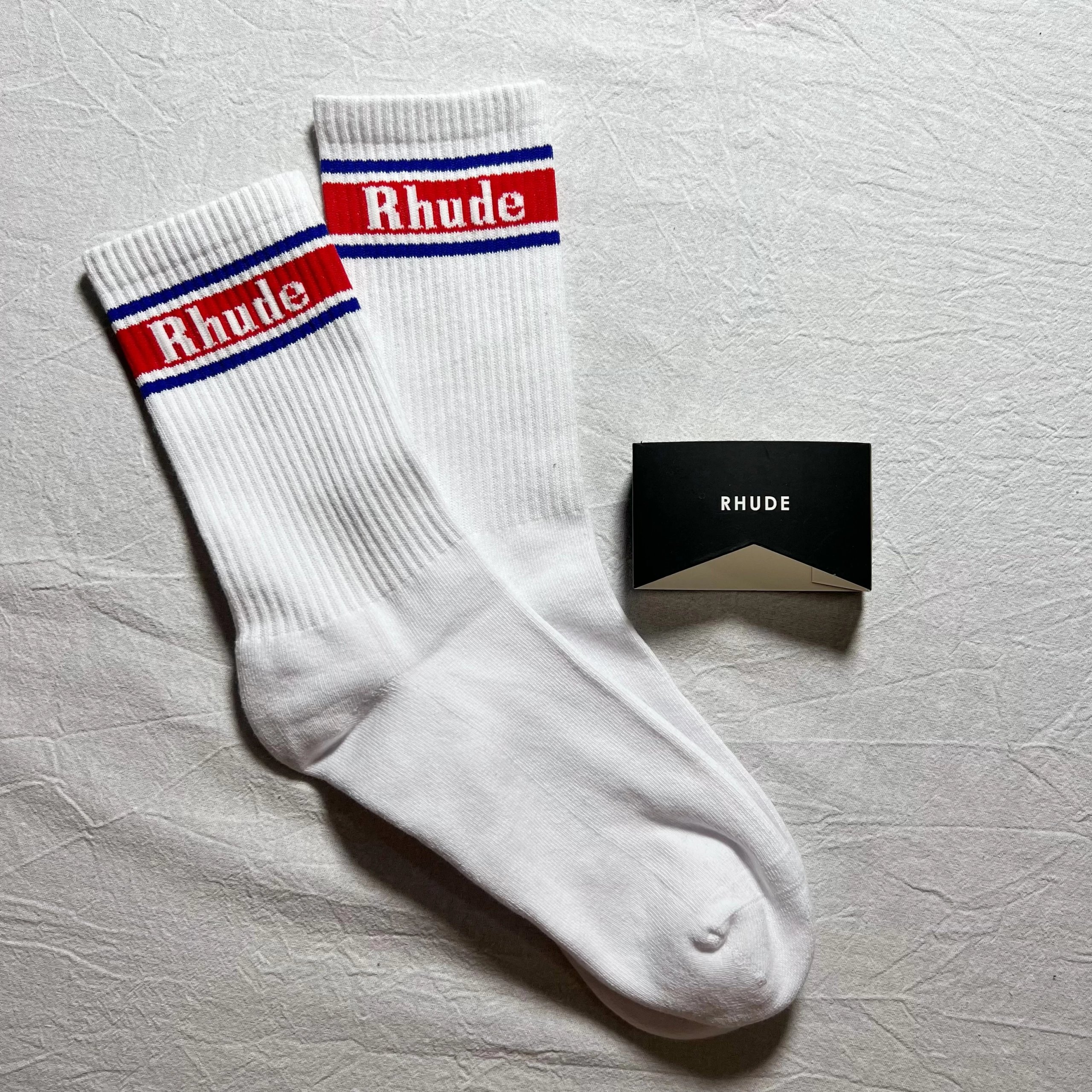 rhude学院袜子毛巾底