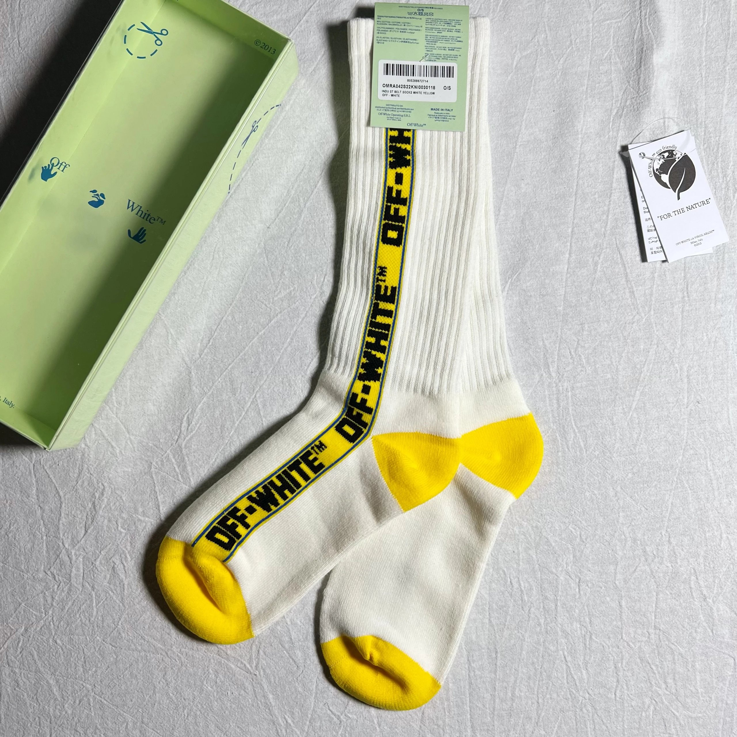 OFF WHITE industry yellow sock-工业白色