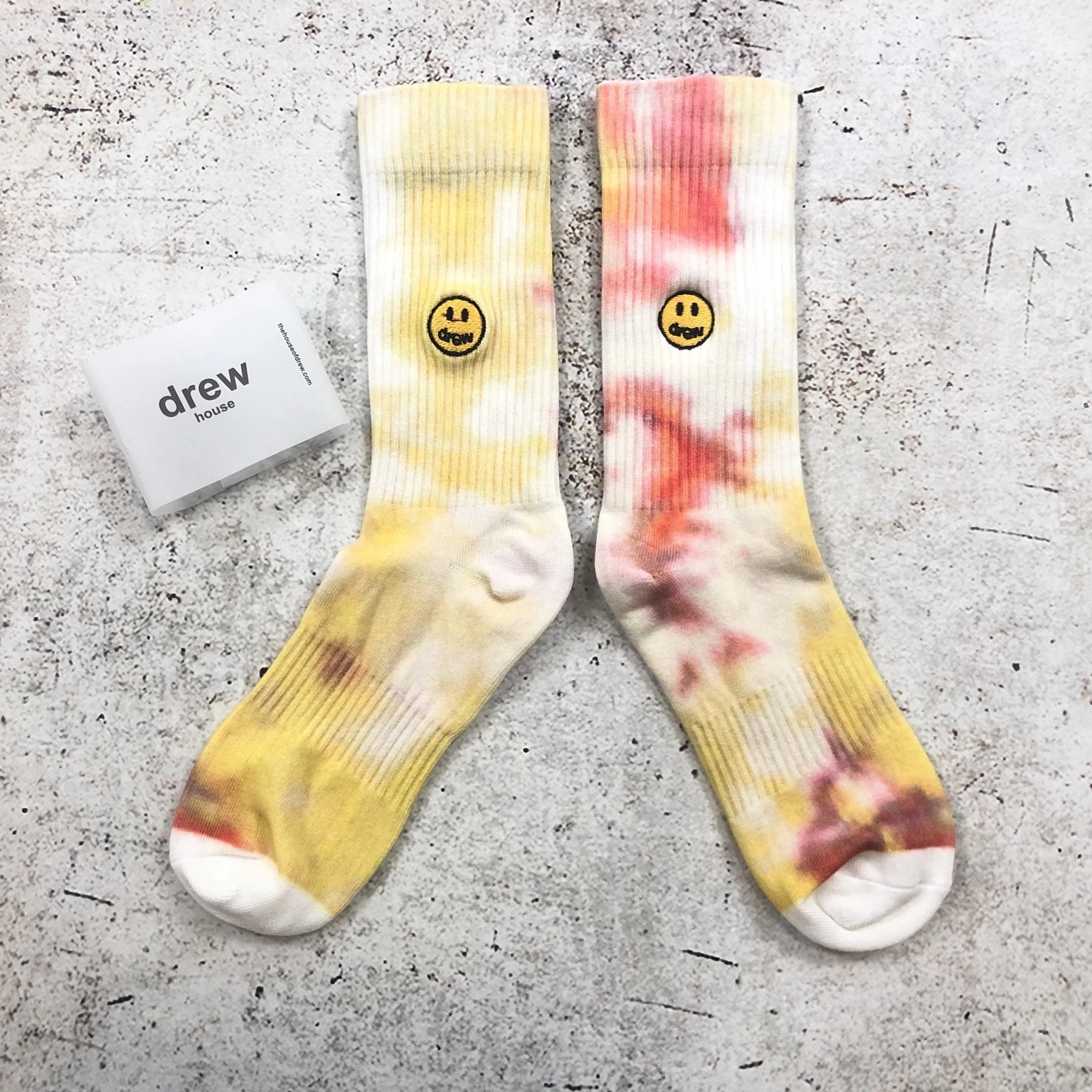 扎染黄红刺绣平底